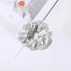 22 Momme 3.5 CM Midi Light Silk Hair Bands Scrunchy Light Grey