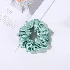 22 Momme 3.5 CM Midi Light Silk Hair Bands Scrunchy Light Green
