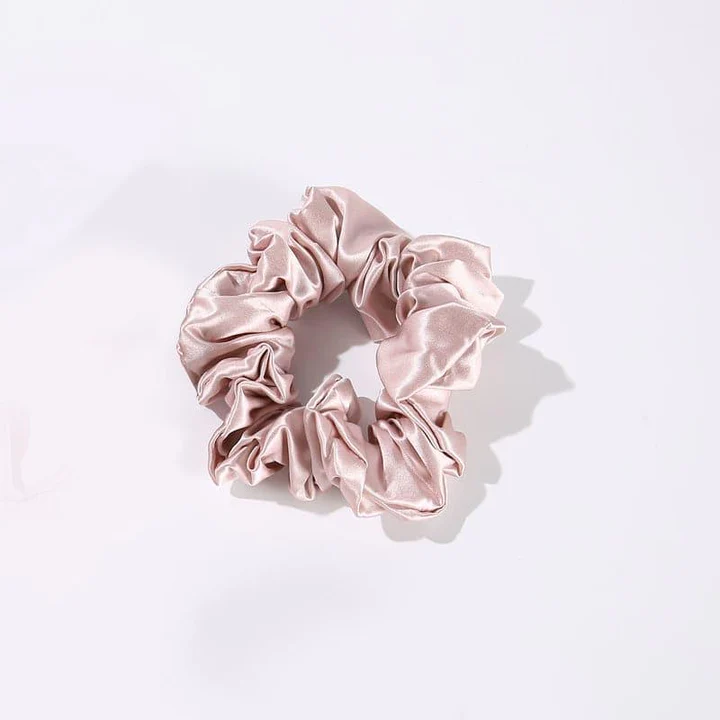 22 Momme 3.5 CM Midi Light Silk Hair Bands Scrunchy Pink