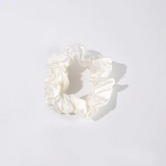 22 Momme 3.5 CM Midi Light Silk Hair Bands Scrunchy White