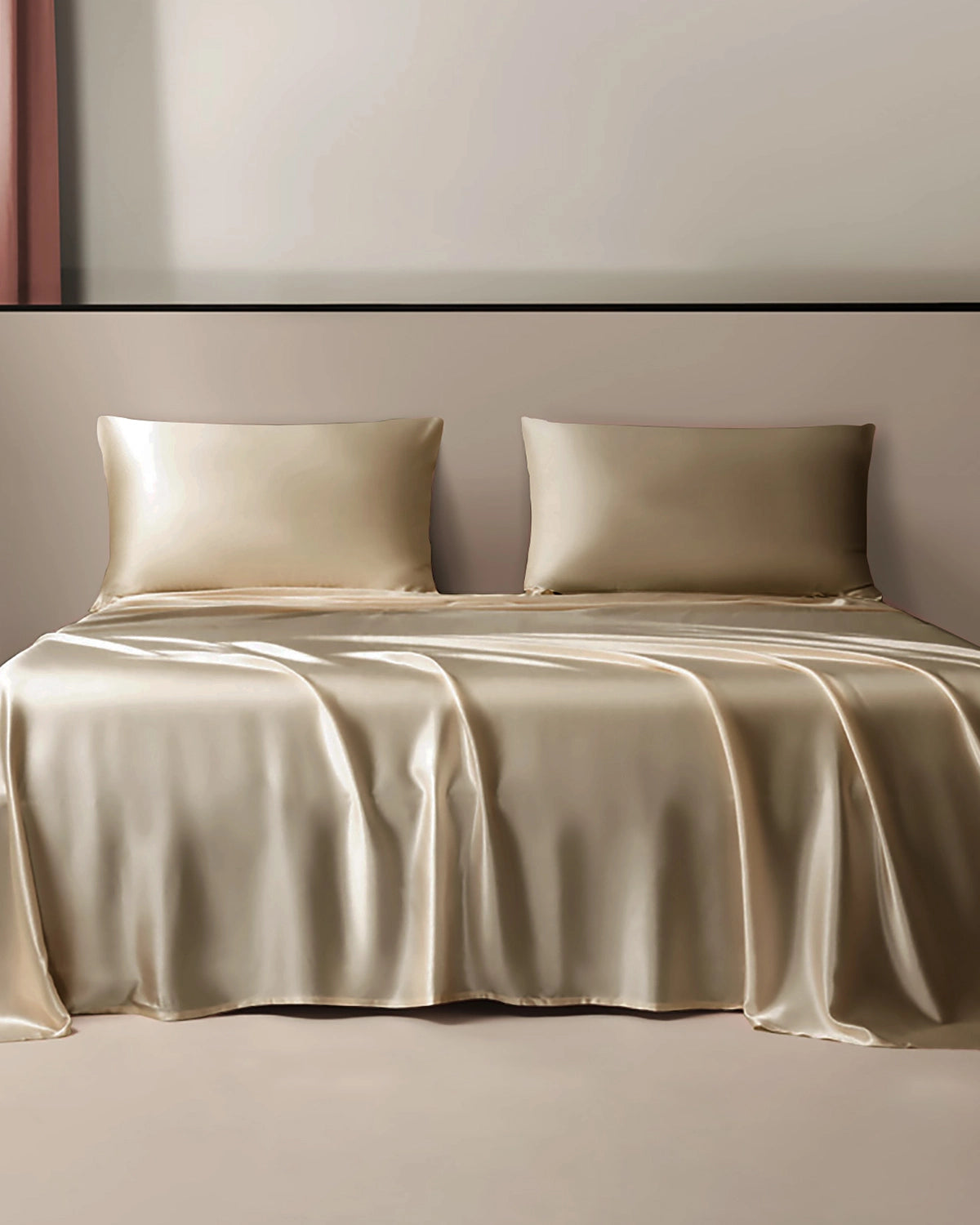 22 Momme 3PCS Silk Flat Sheet Set Champagne