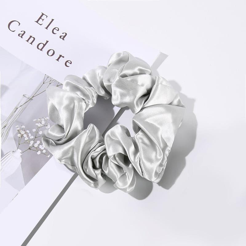 22 Momme 5 CM Large Light Silk Hair Bands Grey