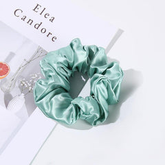 22 Momme 5 CM Large Light Silk Hair Bands Light Green