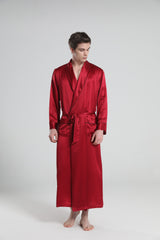 22 Momme Classic Sleep Robe Pajamas For Men Burgundy