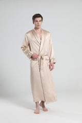 22 Momme Classic Sleep Robe Pajamas For Men Champagne