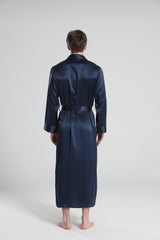 22 Momme Classic Sleep Robe Pajamas For Men Navy