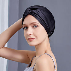 22 Momme Premium Silk Women Turban Black