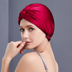 22 Momme Premium Silk Women Turban Burgundy