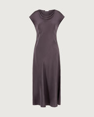 22 Momme Silk Cowl Neck Bias Cut Midi Dress
