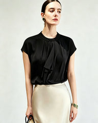 22 Momme Silk Draped Blouse