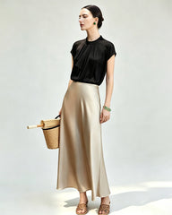 22 Momme Silk Draped Blouse