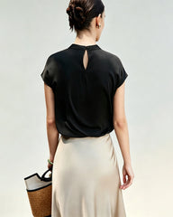 22 Momme Silk Draped Blouse