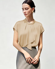 22 Momme Silk Draped Blouse
