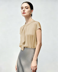 22 Momme Silk Draped Blouse