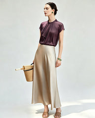 22 Momme Silk Draped Blouse