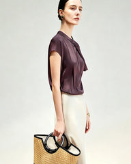 22 Momme Silk Draped Blouse
