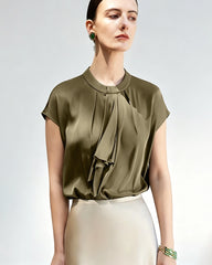 22 Momme Silk Draped Blouse