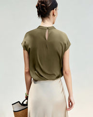 22 Momme Silk Draped Blouse