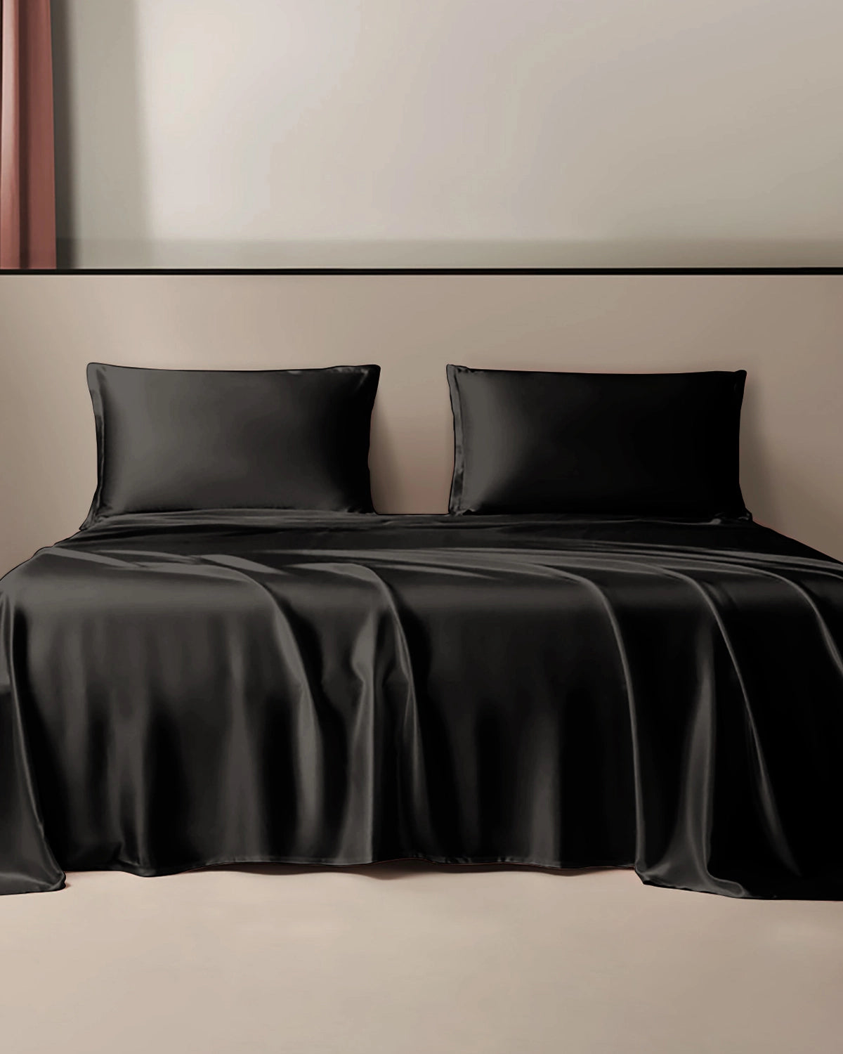 22 Momme Silk Flat Sheet Black