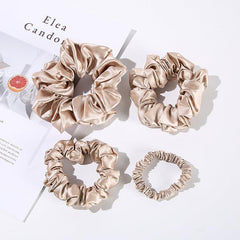 22 Momme Silk Hair Scrunchies 4PCS Champagne