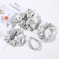 22 Momme Silk Hair Scrunchies 4PCS Grey