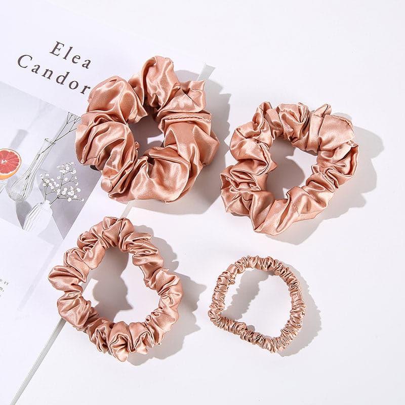 22 Momme Silk Hair Scrunchies 4PCS Pink