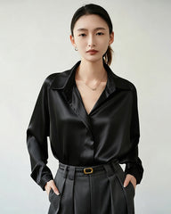 22 Momme Silk Hidden Placket Blouse