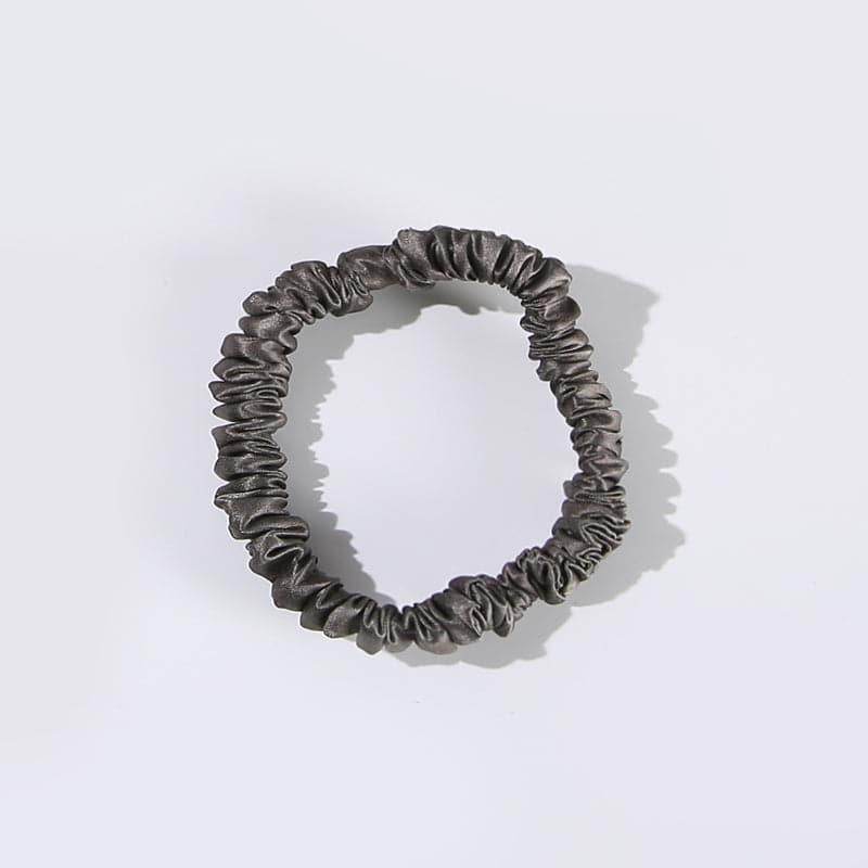 22 Momme Silk Mini Scrunchie Dark Grey