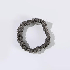 22 Momme Silk Mini Scrunchie Dark Grey