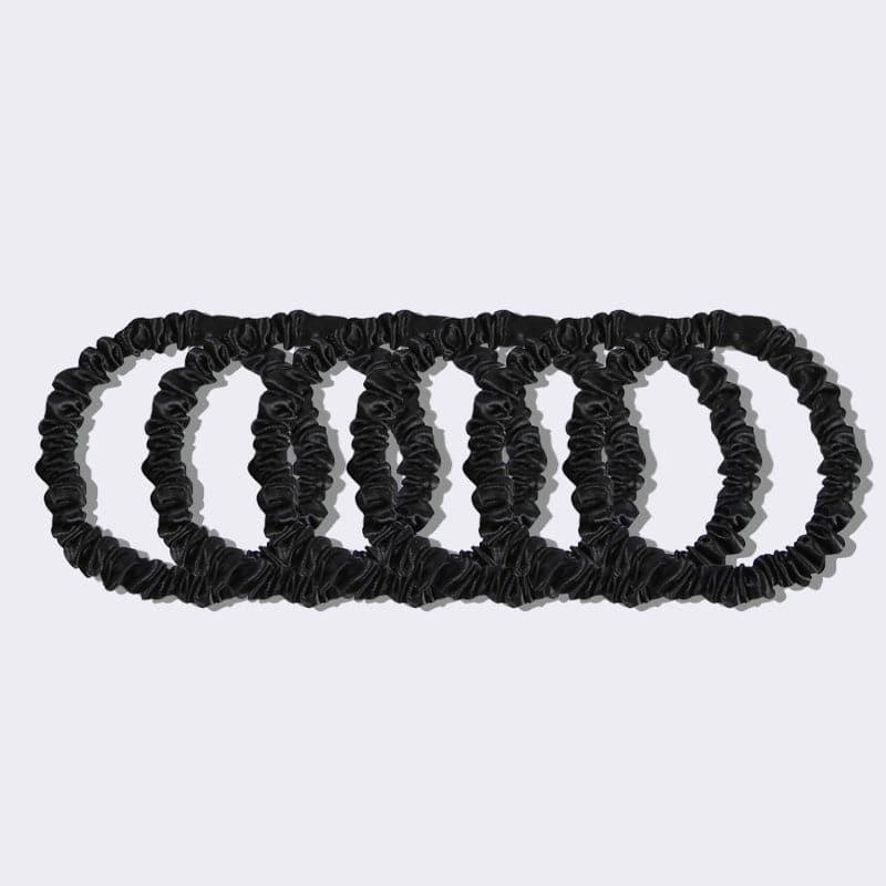 22 Momme Silk Mini Scrunchies 6PCS Black