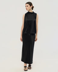 22 Momme Silk Mock Neck Sleeveless Tank Top