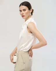 22 Momme Silk Mock Neck Sleeveless Tank Top