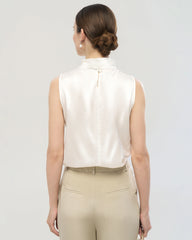 22 Momme Silk Mock Neck Sleeveless Tank Top