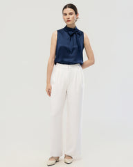 22 Momme Silk Mock Neck Sleeveless Tank Top