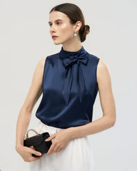 22 Momme Silk Mock Neck Sleeveless Tank Top
