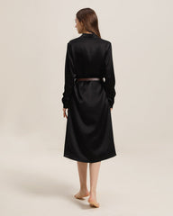 22 Momme Silk Outwear Dress Black