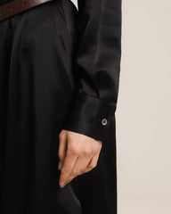 22 Momme Silk Outwear Dress Black