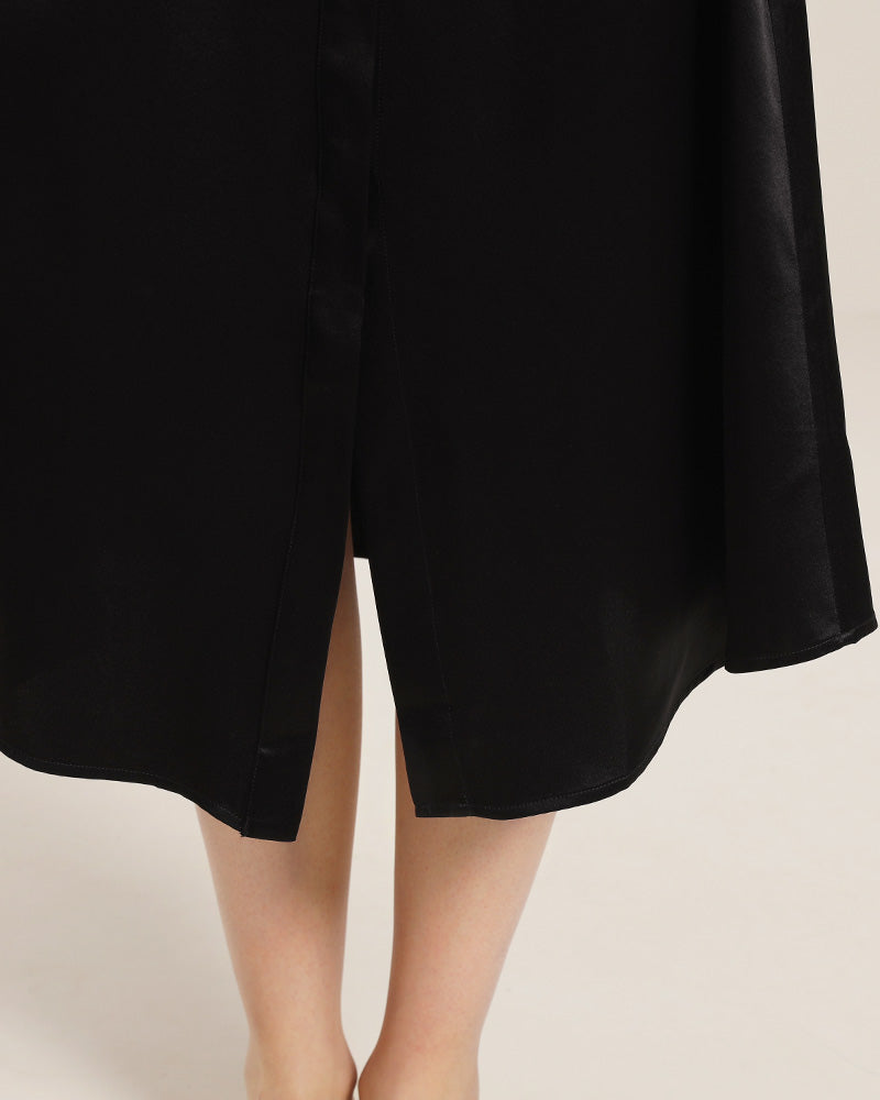 22 Momme Silk Outwear Dress Black