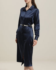 22 Momme Silk Outwear Dress Navy