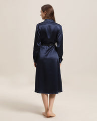 22 Momme Silk Outwear Dress Navy