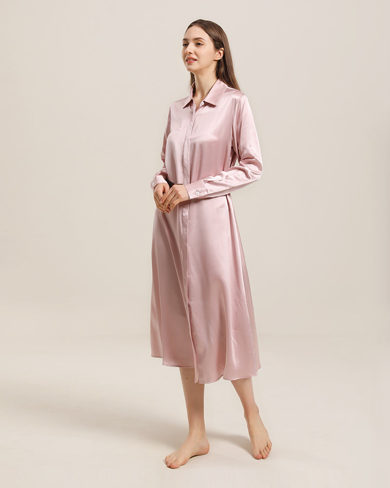 22 Momme Silk Outwear Dress Pink