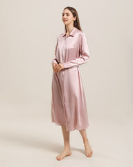 22 Momme Silk Outwear Dress Pink