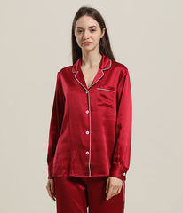 22 Momme Silk Pajamas Sleepwear Set Burgundy
