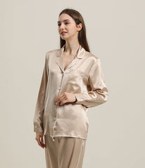22 Momme Silk Pajamas Sleepwear Set Champane