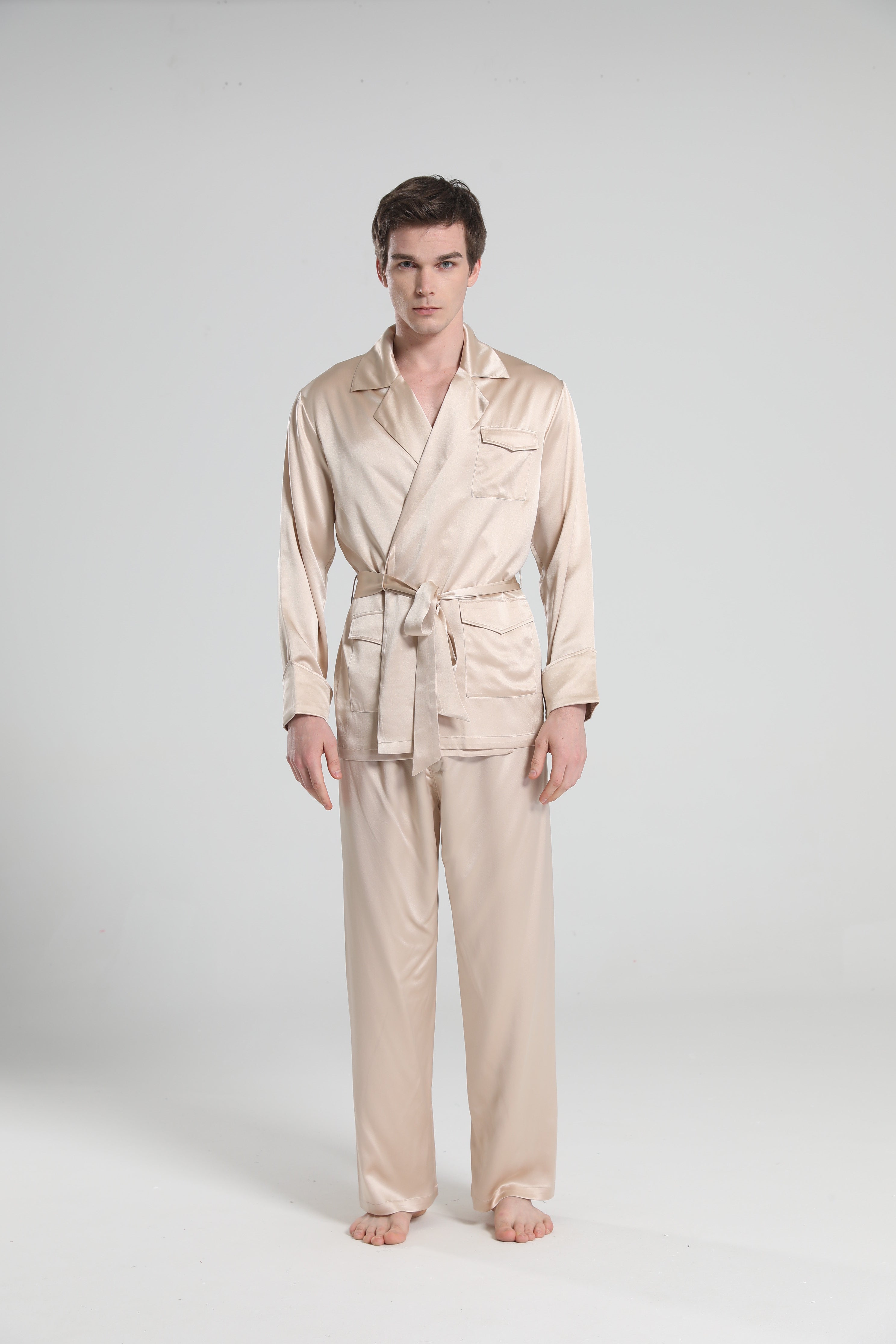 22 Momme Silk Pajamas for Men Champagne