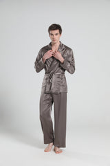 22 Momme Silk Pajamas for Men Dark Grey