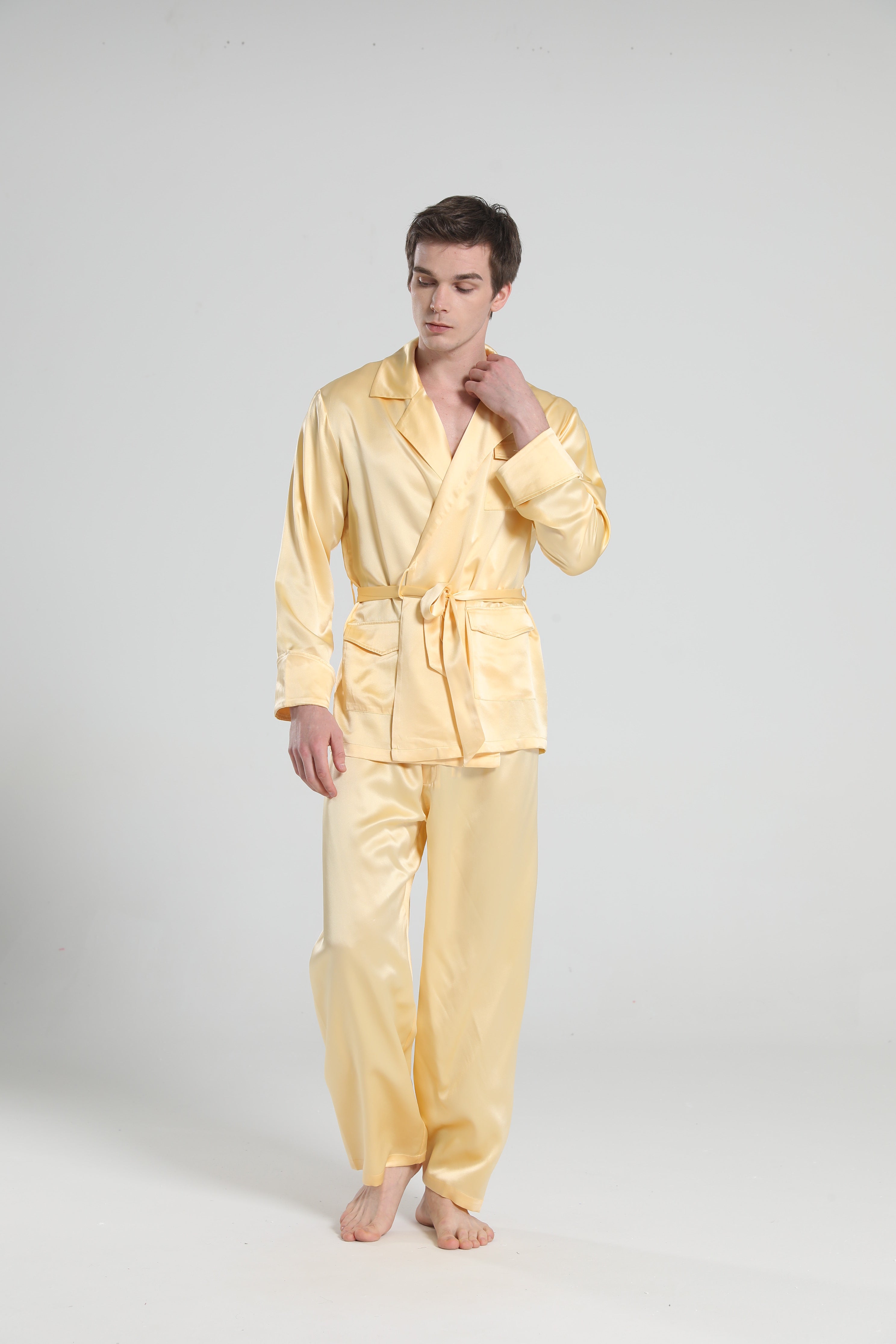 22 Momme Silk Pajamas for Men Gold
