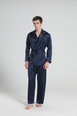22 Momme Silk Pajamas for Men Navy