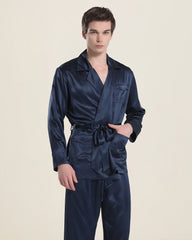 22 Momme Silk Pajamas for Men Navy