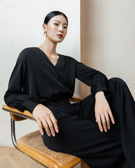 22 Momme Silk Shirt and Straight Pants Set